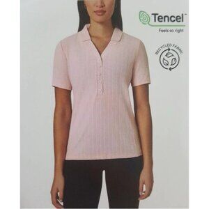 Mondetta Women's XXL Ribbed Polo Shirt Pink n1114